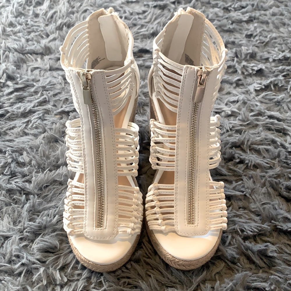 JustFab White Wedges - NIB